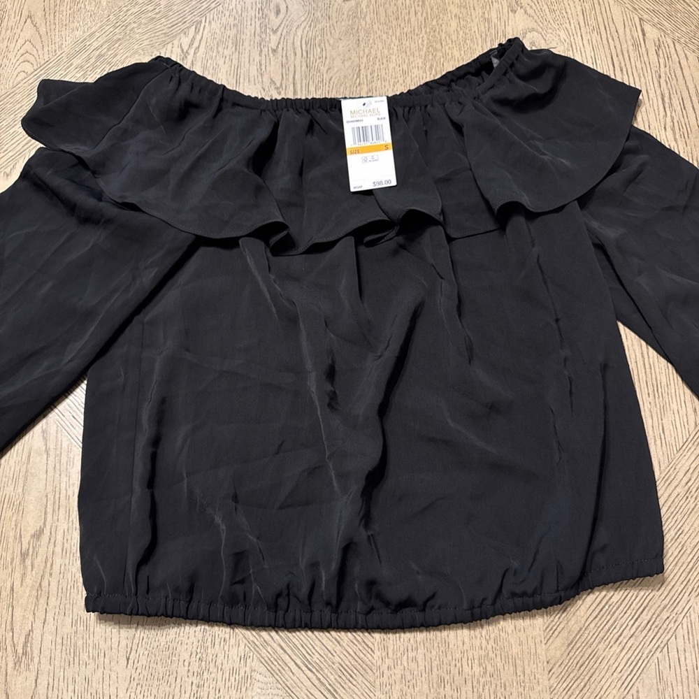 NWT Women's Michael Kors Black Blouse Top Size S
